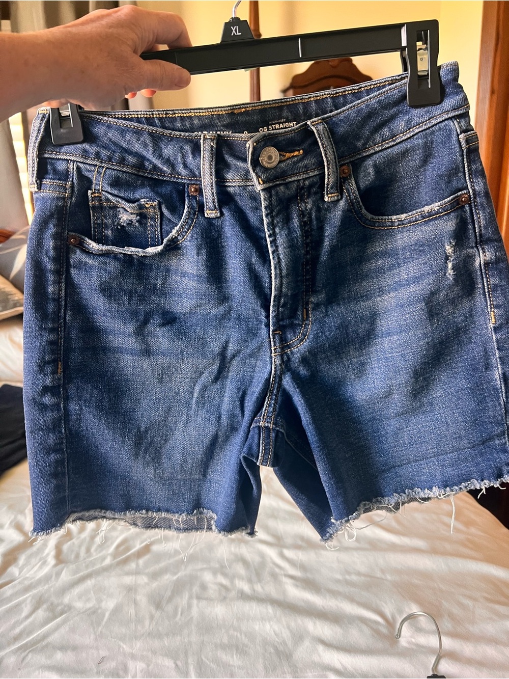 Old Navy Denim shorts with Frayed Hem - Blue size 4 3 pair total
